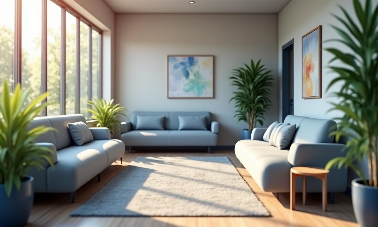 A serene and welcoming waiting area at Phoenix Minds Clinic.